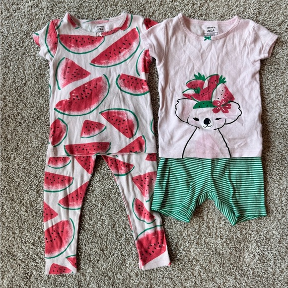 Carter’s 2T Girls Pajama Set Cotton Pj's Watermelon & Koala Print (4-Piece) - Picture 2 of 8